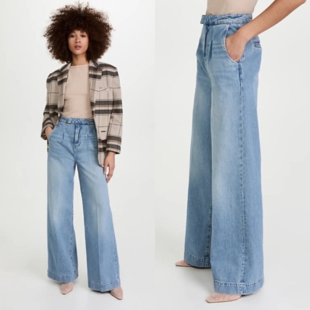 Triarchy Pleated Front Wide Leg Jeans Size 30